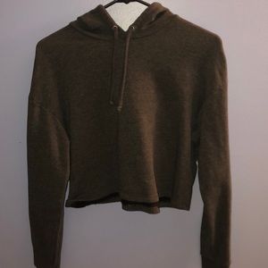 Grey crop top hoodie